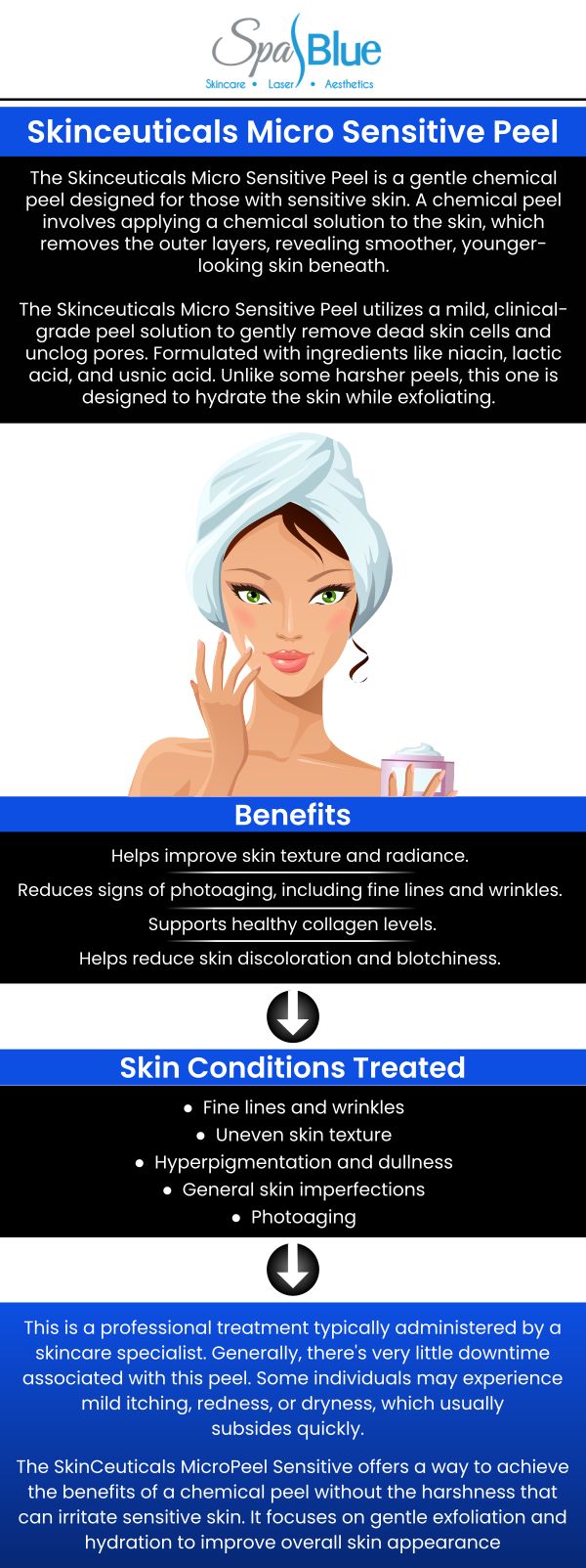 At Spa Blue Skin Care & Laser Center, we offer premium SkinCeuticals products designed to enhance your skin's health and appearance. Led by Janet Beres, PA-C, our team tailors treatments using these scientifically advanced formulas to address a wide range of skin concerns, from aging to acne. SkinCeuticals is known for its high-potency antioxidants and innovative formulations, providing visible results that restore and protect your skin. For more information, contact us or schedule an appointment online today. We are conveniently located at 7565 W Sand Lake Road, Orlando, FL 32819.